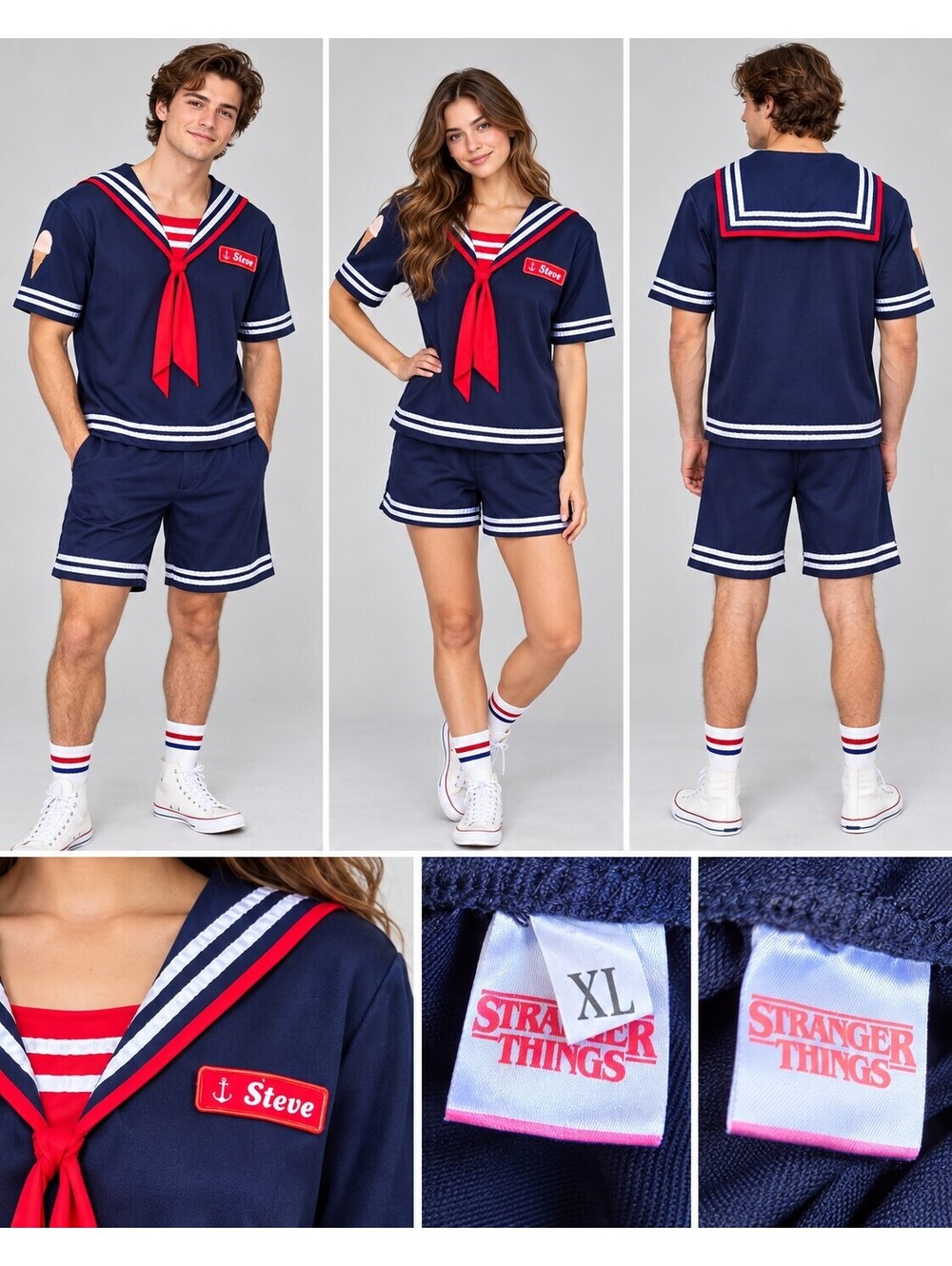 Stranger Things Steve Scoops Ahoy Costume Size XL Halloween Cosplay